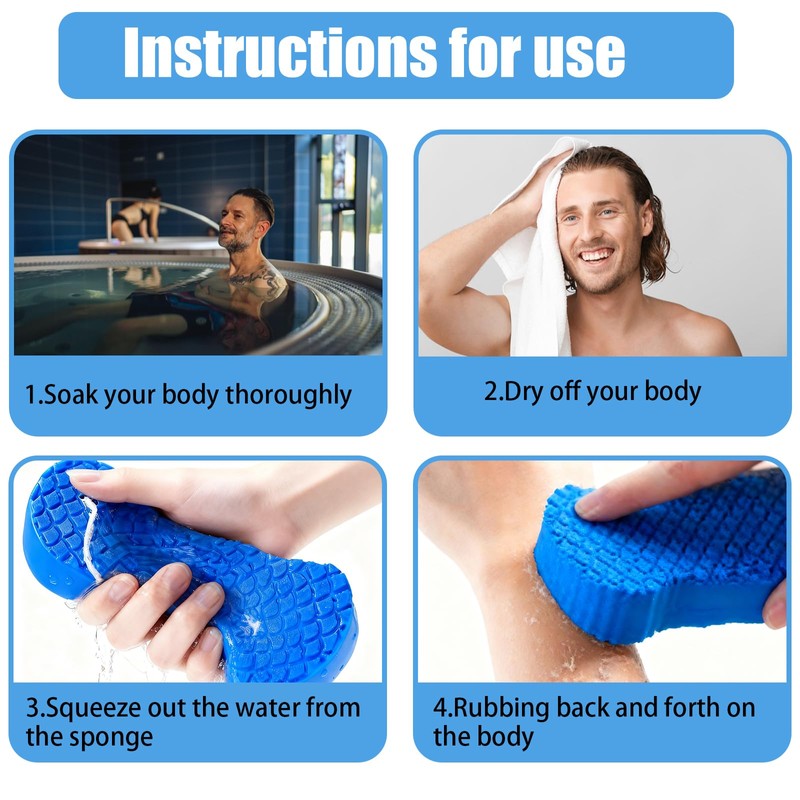 YRUHAN Pack of 3 Shower Sponge, Reusable Bath Sponges, Exfoliating