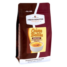 Fresh Roasted Coffee, Crème Brûlée Flavored Whole Bean Coffee, Medium Roast, Kosher, 12 oz