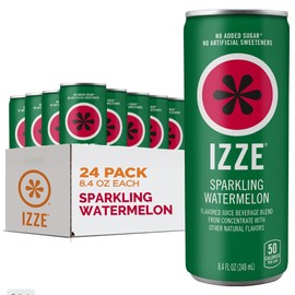 IZZE Sparkling Juice Beverage Blend, Watermelon, No Sugar Added, 8.4 FL OZ, 24 Cans