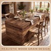Moukeren 6 ft Fitted Wooden Grain Table Cover Brown Rustic