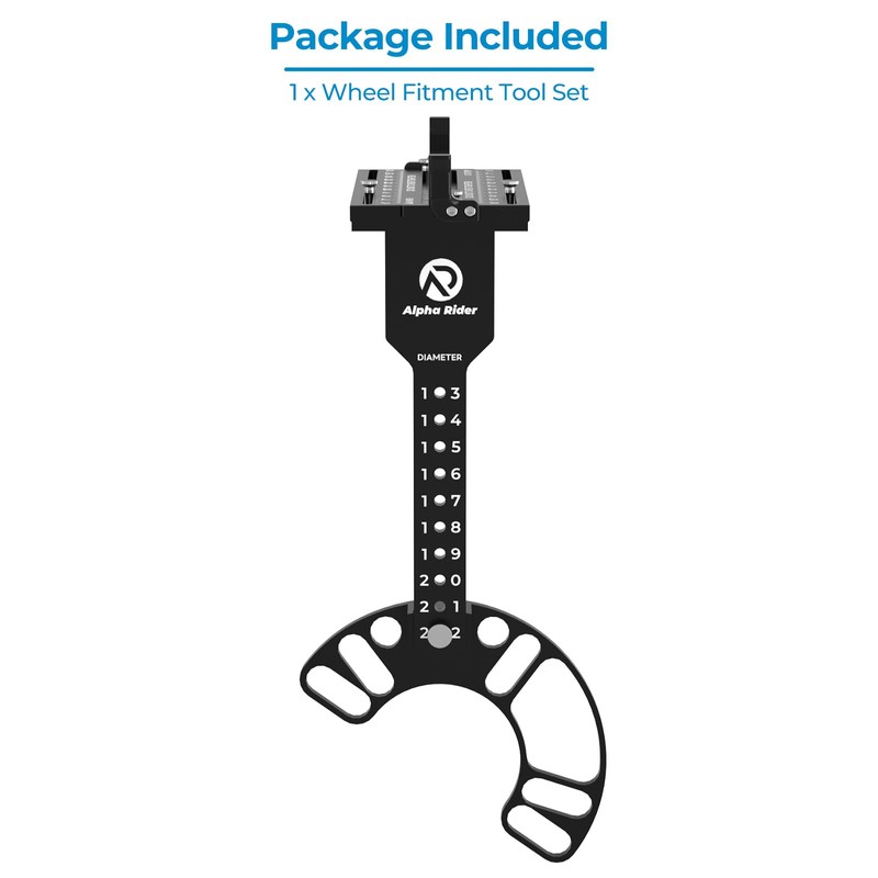 Alpha Rider Wheel Fitment Tool Supports 13" to 22", 4