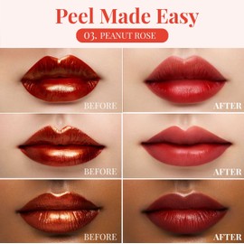 Peripera Ink Peel Off Lip Stain - Long Lasting, Transfer-Proof, Waterproof Korean Lip Tint with Color-Changing Peel-Off Formula (03 PEANUT ROSE)