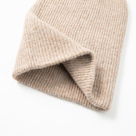 Tinncana Knitted Merino Wool Double-Sided Beanie for Men and Women, Ultra Thick Soft Warm Ski Caps for Winter (Camel)