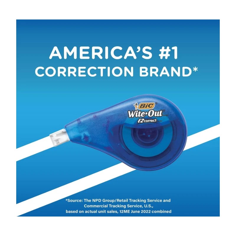 BIC Wite-Out EZ Correct Correction Tape - White, 39.3 Feet,
