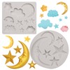 Moon Stars Silicone Mold Set, Clouds Shaped Moon Star Chocolate