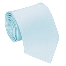 Lollanda Men's Light Blue Ties for Wedding Business Ties for Men Silk Tie Solid Color Neckties (Light Blue)