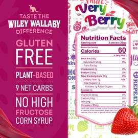 Wiley Wallaby Low Sugar Berry & Watermelon Licorice Variety, 5.5oz, 4Pk