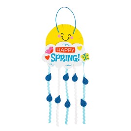Fun Express Happy Spring Rain Cloud Sign Craft Kit - Makes 12- Craft Kits for Kids