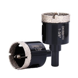 1-3/8" Diamond Hole-Saw Bits with Pilot Drill Bit - 2pc 1-3/8 in Diamond Tipped Tile Hole Saws with Guiding Bit for Accurate Drilling, for Porcelain Tile Ceramic Pots Granite Stone Glass Bottles 35mm