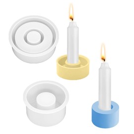 TSKDKIT Silikonform Kerzenhalter, 2 Stück Silikonformen Beton Gießformen, Harz Epoxid Gießform Kerzenformen für Stabkerzen und Teelichter, Kerzenständer Heimdekoration (Schmaler+Breiter)