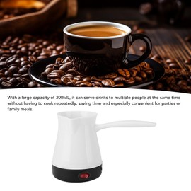 SENECESLI Elektrischer Türkischer Teebereiter, 300 Ml Türkische Kaffeekanne aus Edelstahl, Elektrische Kaffeemaschine, Kaffee-Tee-Wärmer-Wasserkocher für Zuhause und Reisen (White)