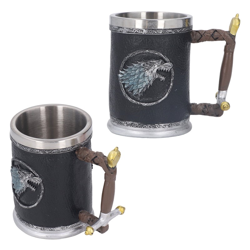Stainless Steel Liner Mug Resin Decorative Hand Painted Beer Cup