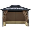 COWVIE 4-Panel 12' x 12' Gazebo Replacement Curtains, Patio Privacy