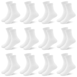 LAETBBE 12 Pair Toddler Socks Kids Boys Crew Socks Boys Athletic Mid Cut Sock Multipack for Boy Girls 1-14 Years