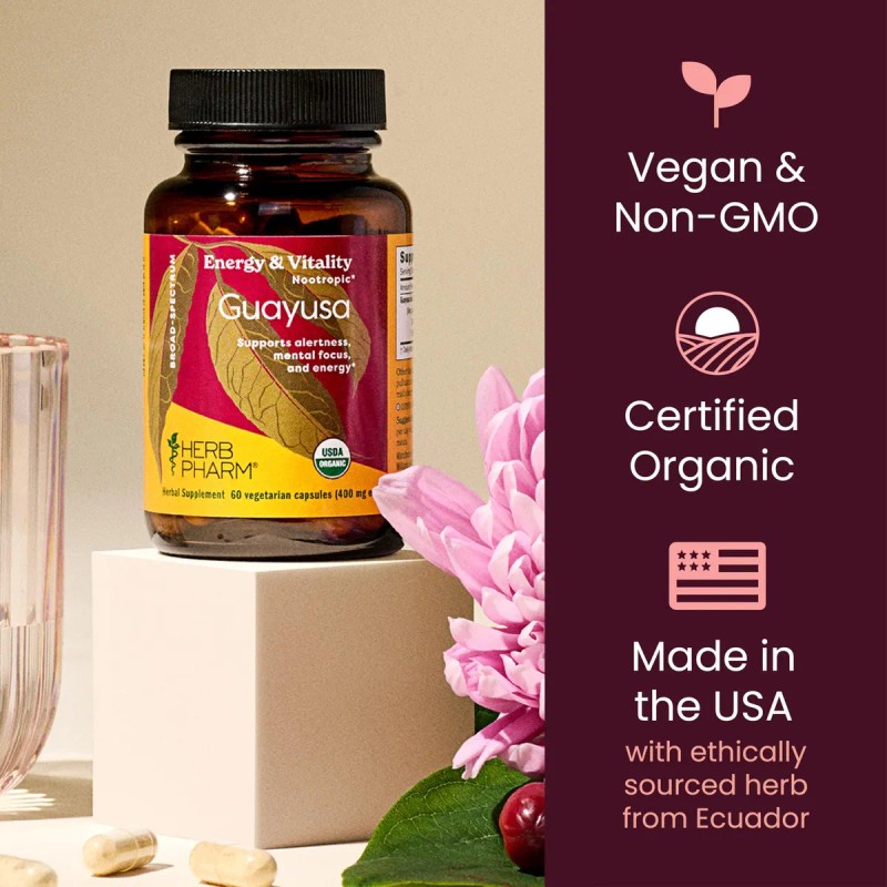 Herb Pharm Guayusa Cpsulas Nootrpicas Orgnicas 60 Veganas