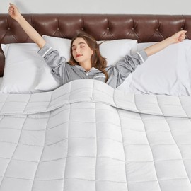 CYMULA Weighted Blanket for Adults (20lbs 88"x104" King Size) - Cooling Breathable Heavy Blankets for Summer Winter - Ultra Microfiber Soft Comfort Blanket with Glass Beads - Gifts for Men/Women