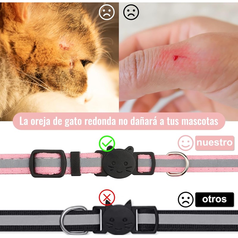 Diyife 2 Pzs Collar para Gatos para AirTag, con Hebilla