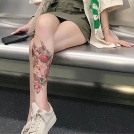 Washable Temporary Tattoo Stickers: Butterfly, Whale, Lettering, Lasts 2 Weeks Men's 9 Rose