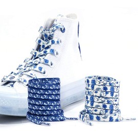 MoonyLI Fashtion Sneakers Shoelaces for Children and Adults Printed Shoelaces Camouflage Shoelaces Flat Colourful Printed Shoelaces Flat Shoelaces 2 Pairs