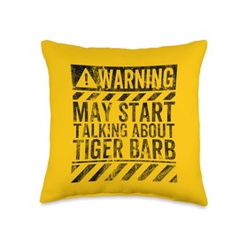 Funny Warning Sign May Start Talking About Tiger Barb Throw Pillow