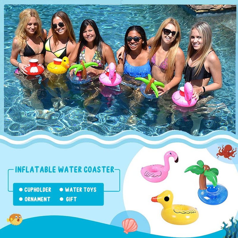 WILLBASIC Drink Floaties 13 Pack Pool Drink Floats Inflatable Drink