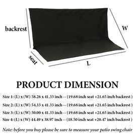 Izzybang 2/3 Seat Patio Swing Cover Chair Bench Replacement Covers Waterproof Heavy Duty Swing Seat Cover, (L) x (W) 58.26 x 41.33 inch