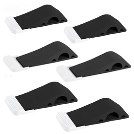 Timotech Tope de Puerta, Incluye Soportes Gratis/Cuña para Puerta Minimalista de Alta Calidad, Protectores de Pared Aptos para Cualquier Tipo de Superficie. (6, Negro)