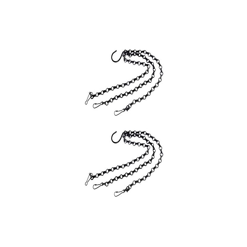 Set of 2 Black Iron Chain Plant Holders! Perfect for