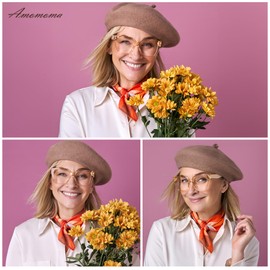 AMOMOMA Square Reading Glasses for Women Oversized Cat Eye Readers AM6159 C1+C2+C3 2.5