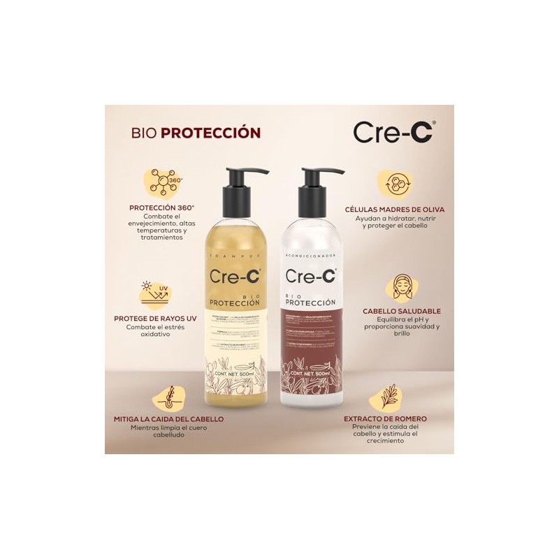 Cre-C Acondicionador Bio Protección Anticaída de 1L Nutre, Fortalece y