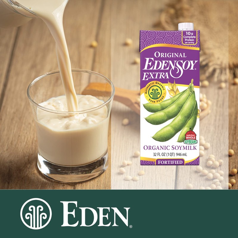 Eden Organic Original Edensoy Soymilk Extra, 32 oz (Pack of