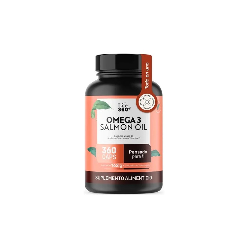 Omega Aceite Salmón Vitamina 360 Cápsulas Life360