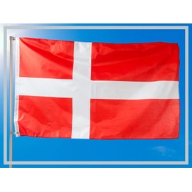 Aricona Denmark Flag, Danish Flag 90 x 150 cm with Brass Eyelets, Durable Flag for Flagpole, 100% Polyester