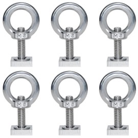 QIQN T-Nut Adapter T-Slot SetT Track Adapter Bolts M8x30mm T Track Adaptor Stainless Steel Roof Rack Bolts with Lifting Eye Nut 6Pcs Kit 20 x 20 mm