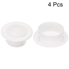 sourcing map Round Vent Cover, ABS Plastic Adjustable Air Vent Cover White for 1.97" - 2.28" Diameter Hole 4pcs