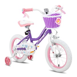 JOYSTAR 12 Inch Girls Bike Toddler Bike for 2 3 4 Years Old Girl 12" Kids Bikes for Ages 2-4 yr with Training Wheels and Basket Children's Bicycle in Purple