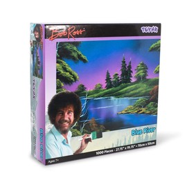 Bob Ross Blue River Nature Puzzle para Adultos y niños | Bosque Lake Scenery 1000 Piezas Rompecabezas Juguete | Interactivo Brain Teaser para la Noche de Juego Familiar | 28 x 20 Pulgadas