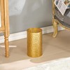 Wenbery Gold Trash Can for Bathroom, Metal Garbage Can for