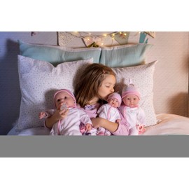 JC Toys | Berenguer Boutique | La Baby Doll Outfit | 2 Piece White and Pink Onesie|Washable| Ages 2+ | Fits Dolls 14"-18"