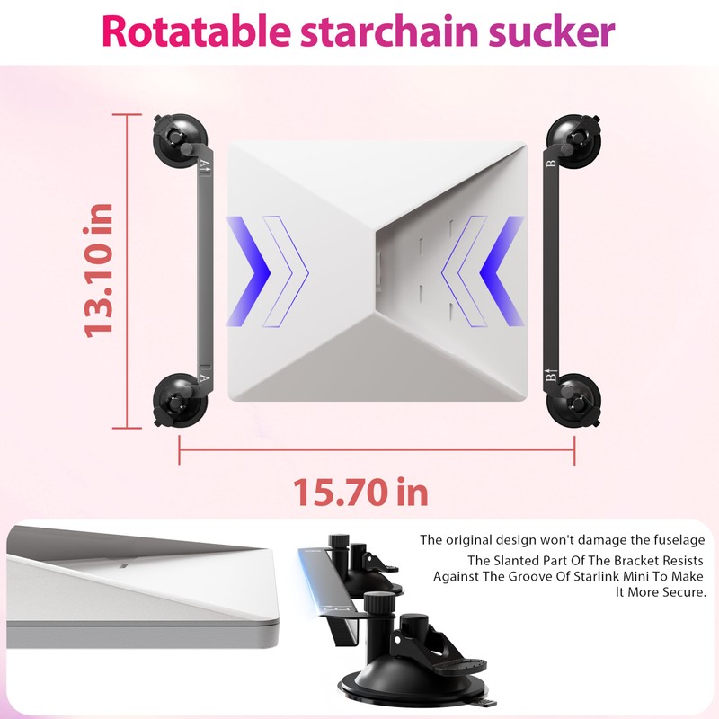 Starlink Mini Mount - Universal Heavy Duty Suction Cup Kit