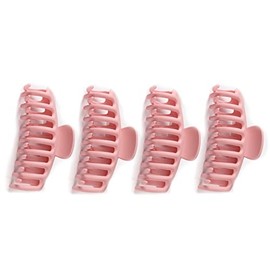Big Hair Claw Clips 4.33 Inch Nonslip Large Claw Clip for Women Thin Hair, 90's Strong Hold Hair Clips for Thick Hair - Peach Pink Rectangle