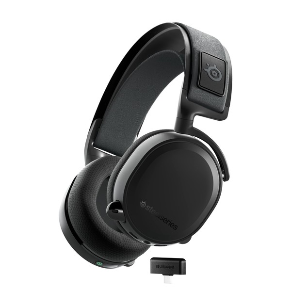 SteelSeries Wireless Arctis 7+ Wireless 2.4 GHz Enclosed Lossless Low Latency Gaming Headset 7.1ch Surround Black 61470