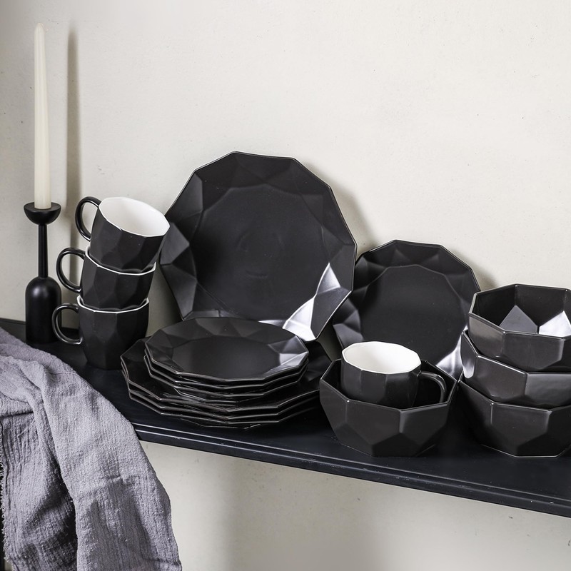 Stone Lain Jamie Porcelain Dinnerware Set, 16-Piece Service For 4,