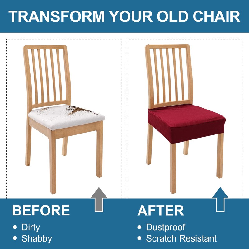 Smiry Waterproof Seat Covers for Dining Room Chairs Set of