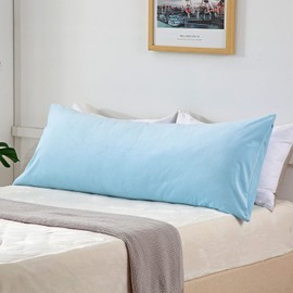 YANHOMY Blue Body Pillow Cover Ultra Soft Body Pillow Pillowcase Long Pillow Case Cover 20 X 54 Inches with Hidden Zipper Closure for Adults Pregnant Women, Soft and Cozy (Light Blue)
