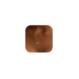 Lcbulu Dainty 14K Gold Plated Evil Eye Necklace for Women - Delicate CZ Diamond Choker Pendant Necklace Jewelry Gift (Evil Eye Necklace)
