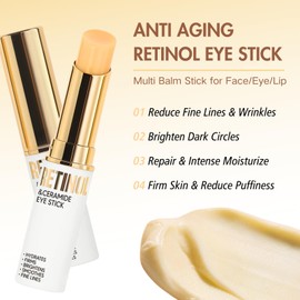 Retinol Eye Stick Balm - Anti-Aging Retinol Eye Cream For Dark Circles, Puffiness & Wrinkles, Multi Balm Stick For Face & Neck, Visibly Reduces Fine Lines Wrinkles, Hydrating & Firming Skin