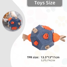 DogLemi Dog Snuffle Ball - Upgrade Ball Interactive Puzzle Dog Toys, Foraging Truffle Pads Puppy Snack Dispenser Slow Feeder Suitable for Any Size Pet with Squeaky Carrot Toys (Blue)