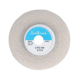 Simthread All Purpose Sewing Thread from 100% Spun Polyester for Serger, Overlock, Merrow, Quilting Sewing 4 Big Cones of 5000M (5500 Yards) Each - 40S/2 Cream