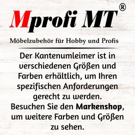 Mprofi MT Mprofi MT? Kantenumleimer - Melaminkantenumleimer - 22mm X 5m - Umleimer Weiss Matt mit Schmelzkleber - Umleimer zum Aufbgeln - Bgelkante fr Regalbrett und M?belbauplatte - 099/22/5